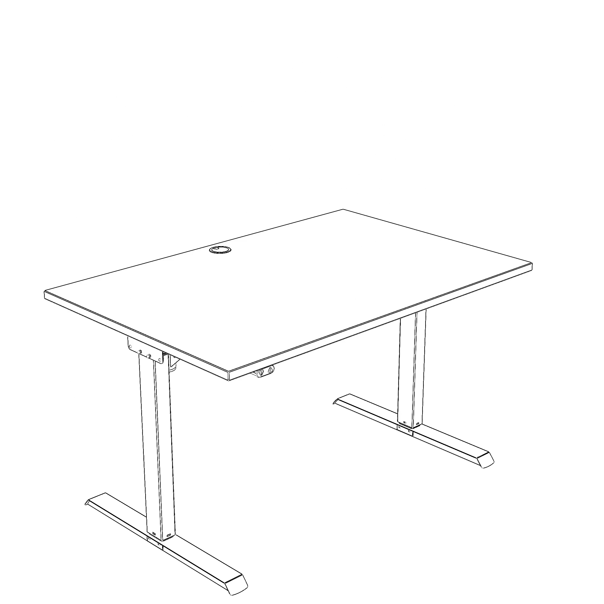 Schreibtisch steh/sitz | 120x80 cm | Buche mit weißem Gestell