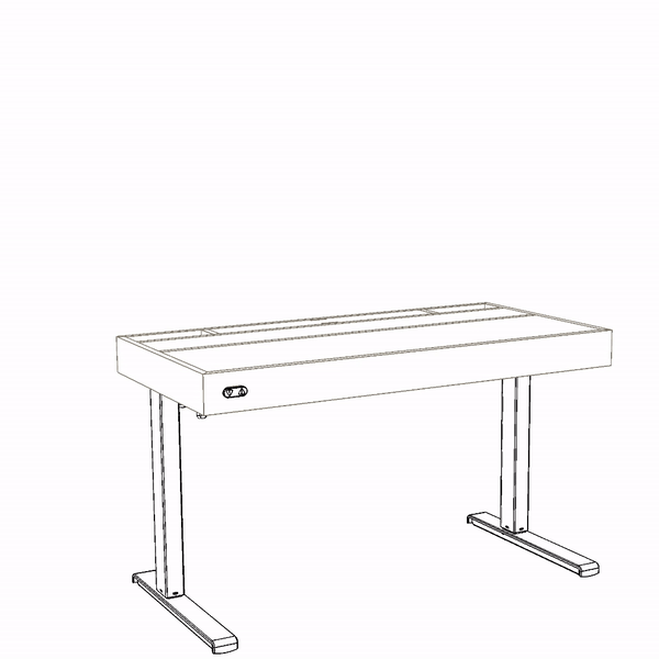 Schreibtisch steh/sitz | x cm |  mit  Gestell