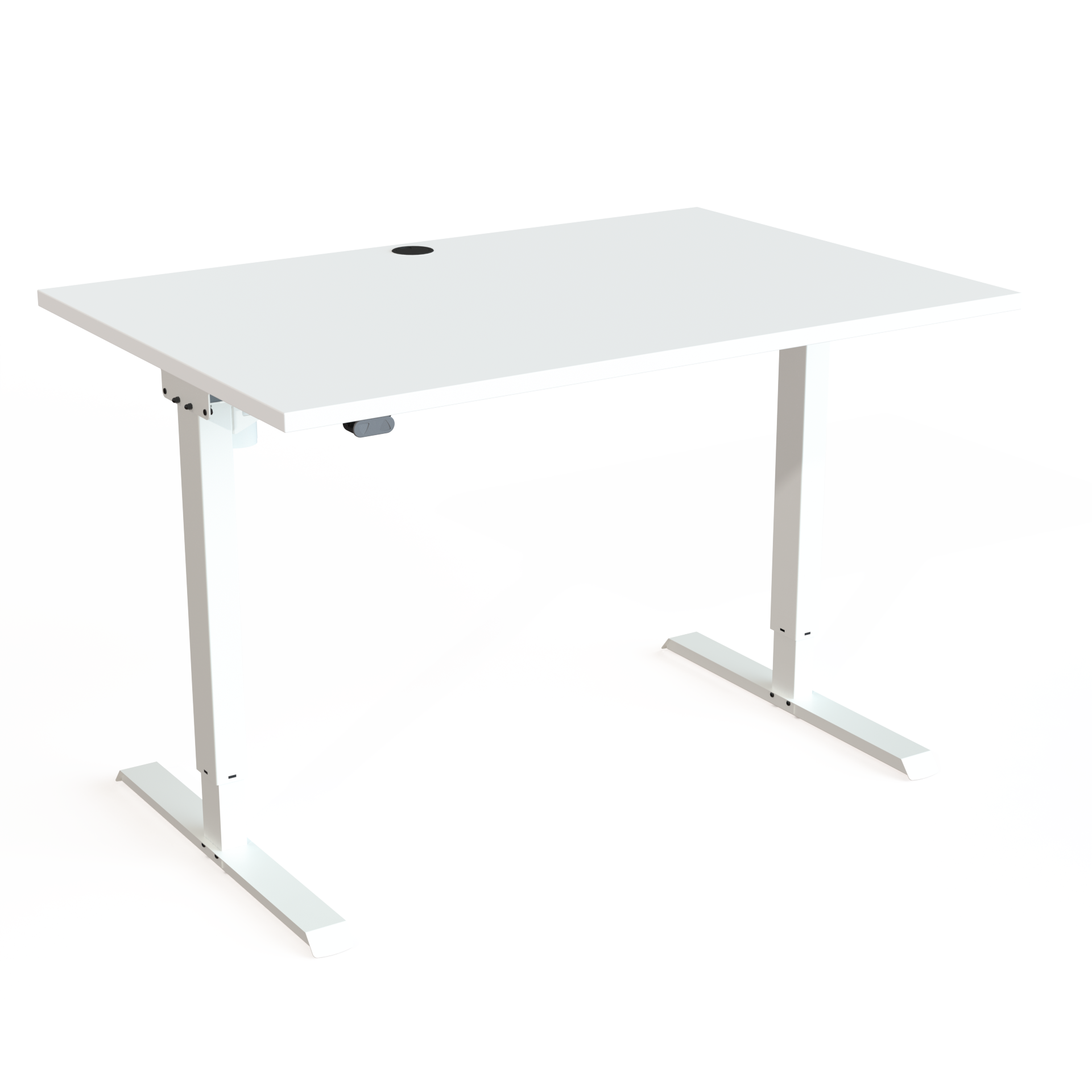 Schreibtisch steh/sitz | 120x80 cm | Weiß mit weißem Gestell