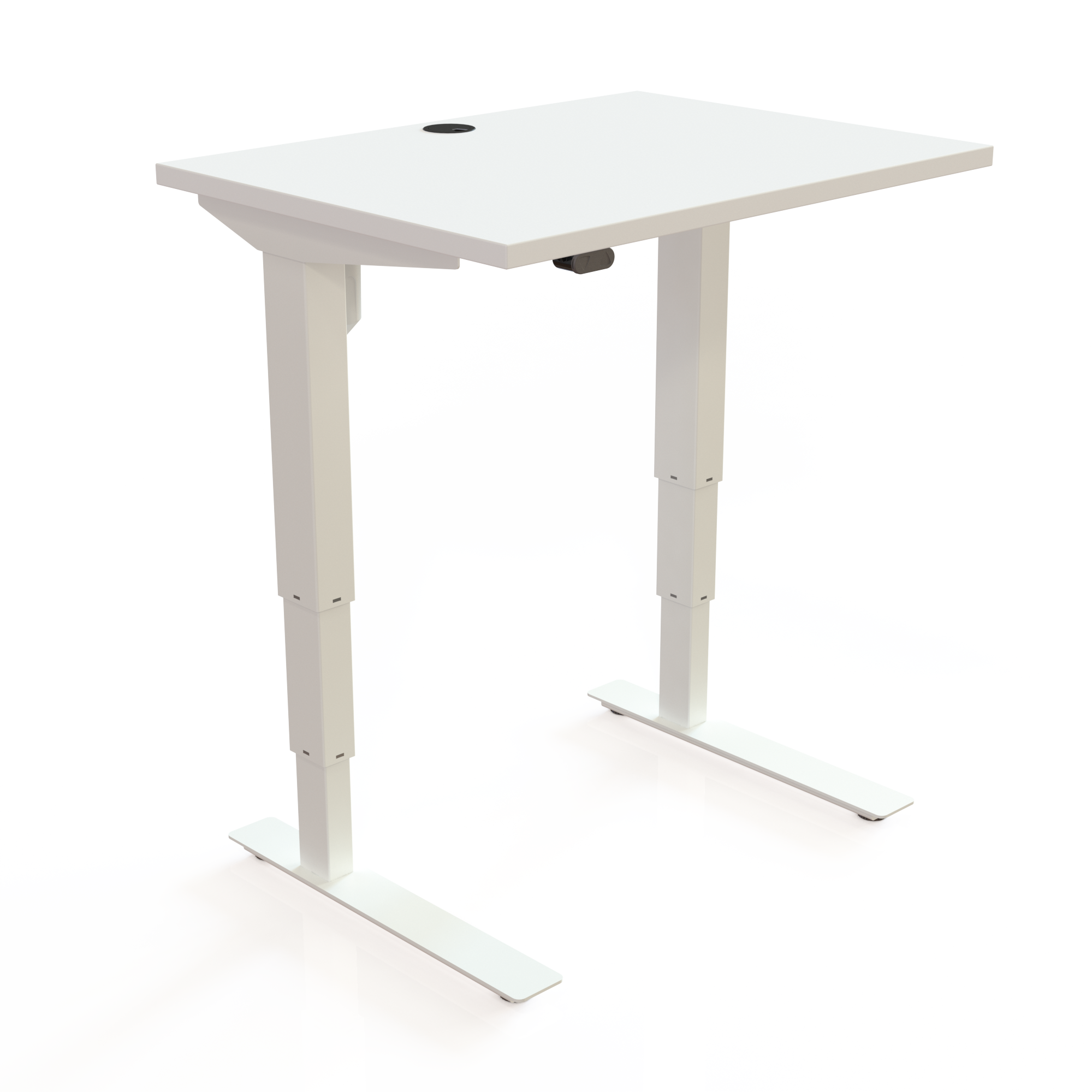 Schreibtisch steh/sitz | 80x60 cm | Weiß mit weißem Gestell