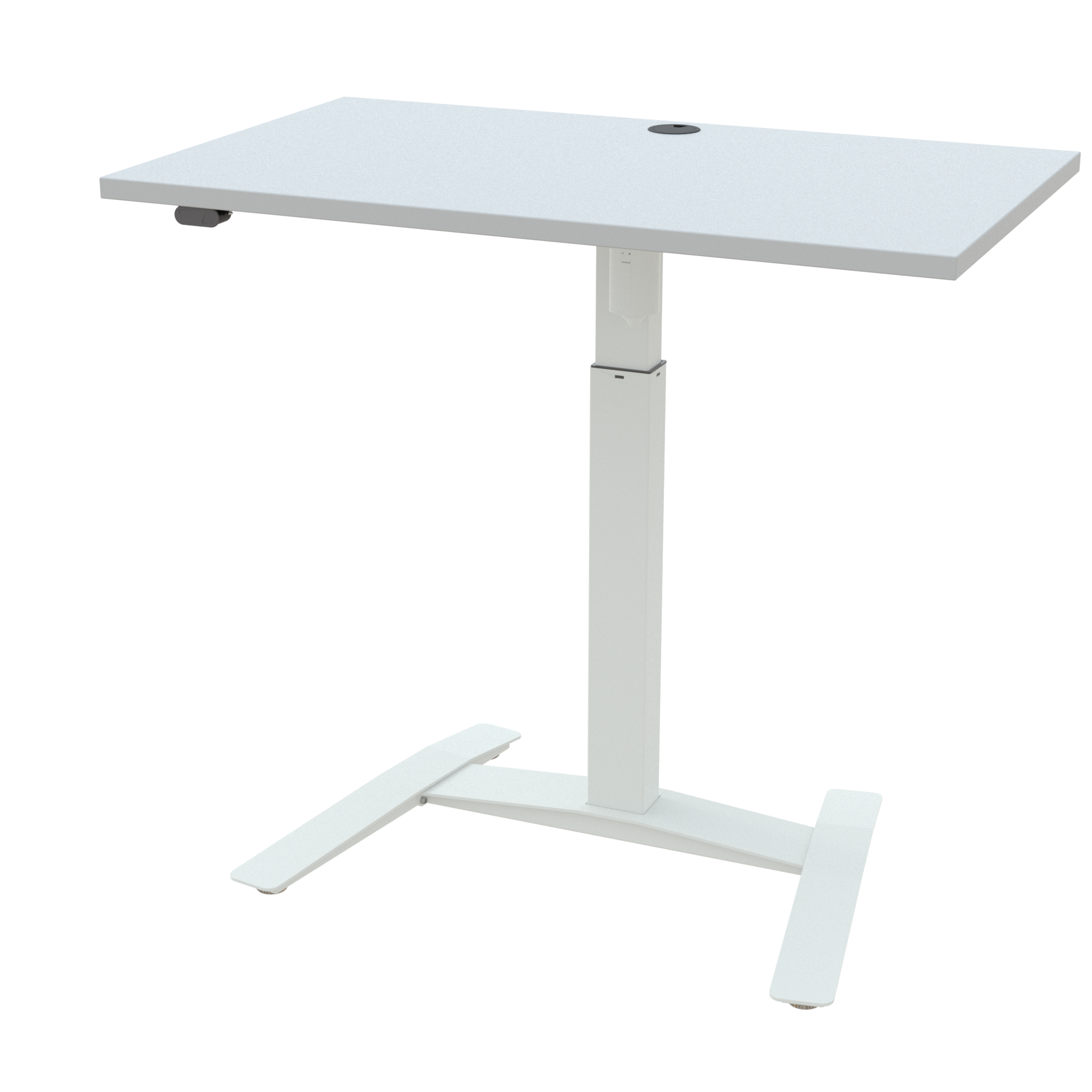 Schreibtisch steh/sitz | 100x60 cm | Weiß mit weißem Gestell