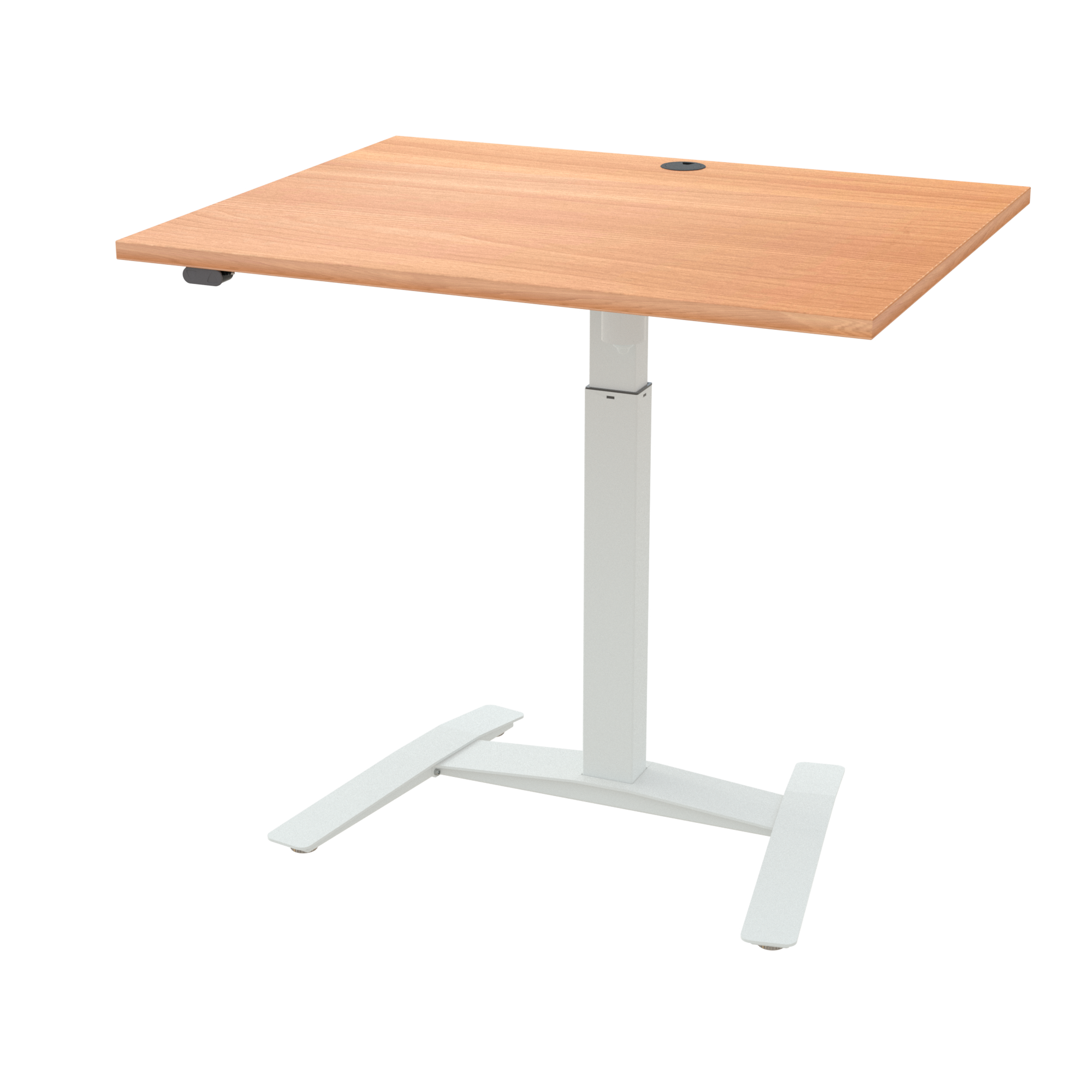 Schreibtisch steh/sitz | 100x80 cm | Buche mit weißem Gestell