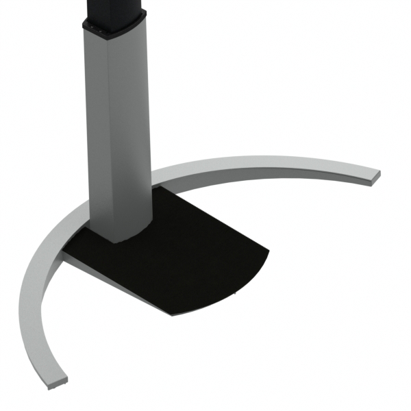 Schreibtisch steh/sitz | 138x92 cm | Weiß mit silbernem Gestell