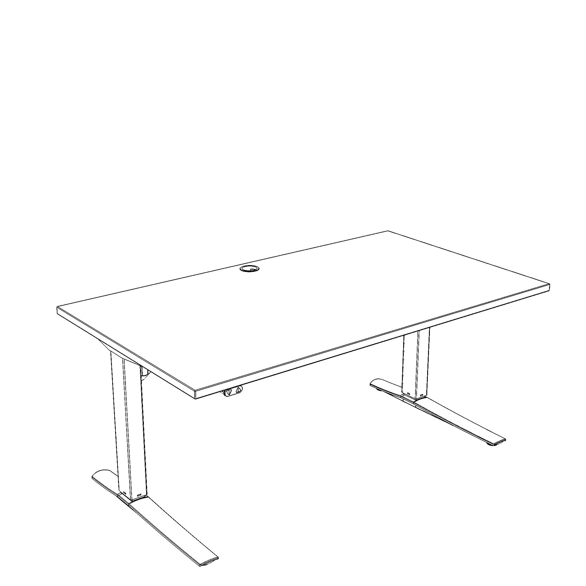 Schreibtisch steh/sitz | 120x80 cm | Buche mit silbernem Gestell