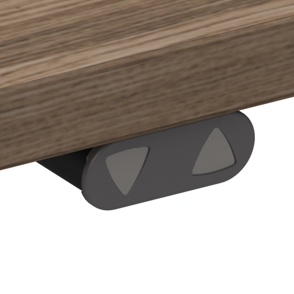 Schreibtisch steh/sitz | 180x80 cm | Nussbaum mit grauem Gestell