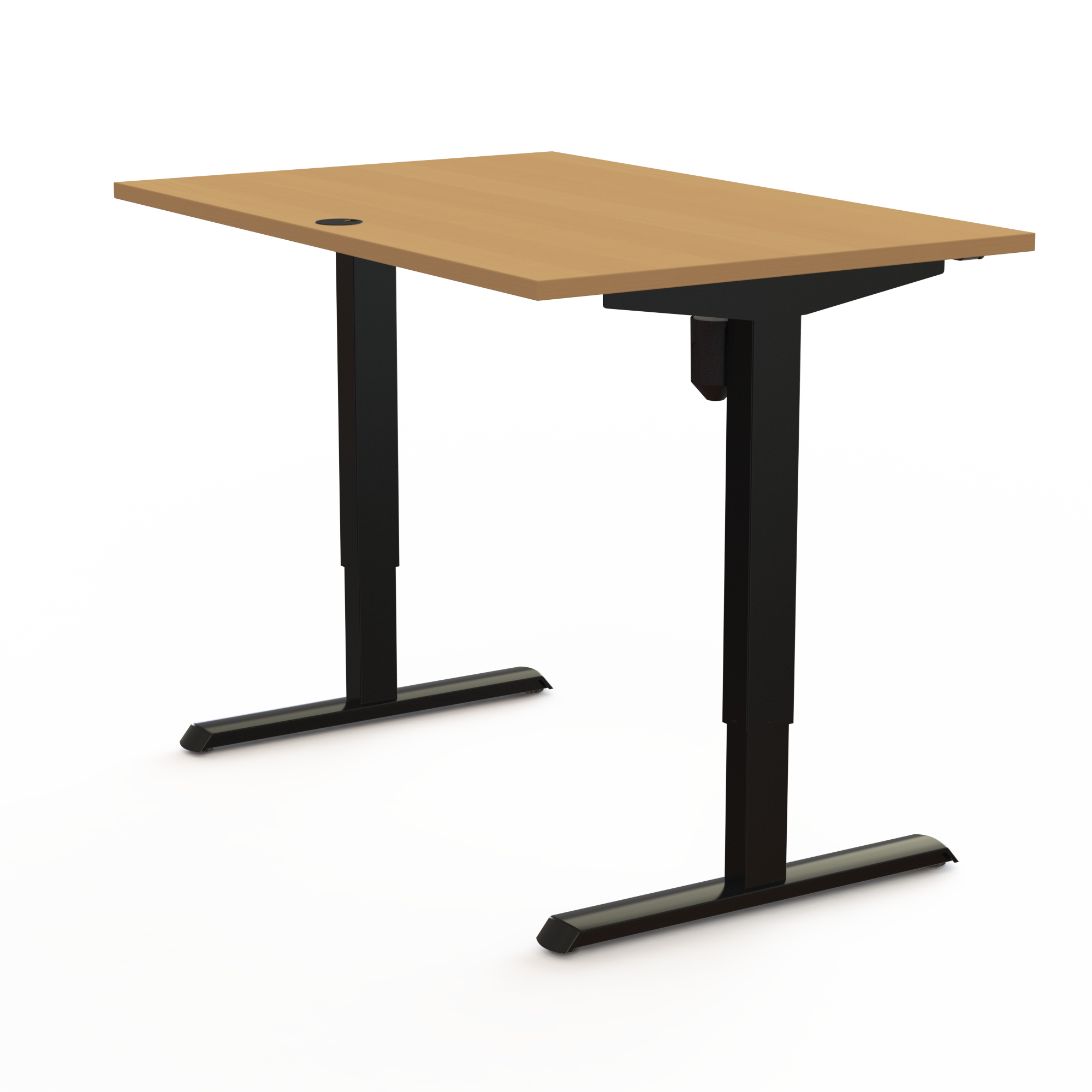 Schreibtisch steh/sitz | 120x80 cm | Buche mit schwarzem Gestell