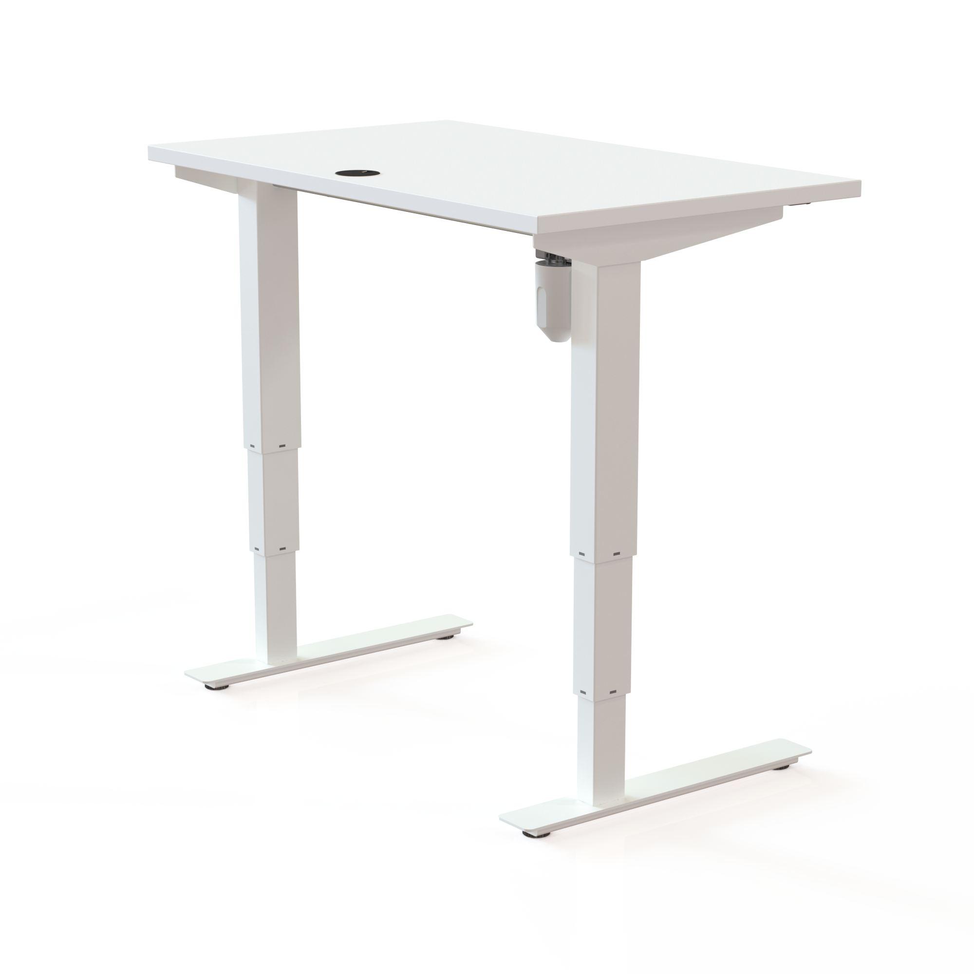 Schreibtisch steh/sitz | 100x60 cm | Weiß mit weißem Gestell